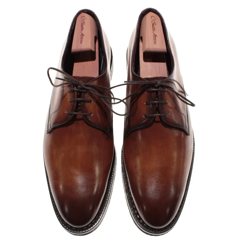 Di Bianco NWB Derby Dress Shoes Size 13 US in Brown Leather Made in Italy